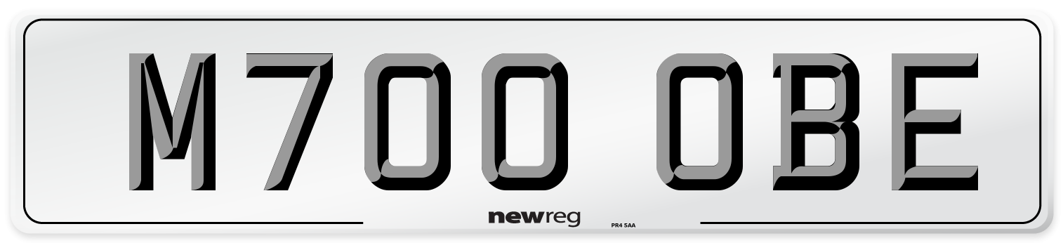 M700 OBE Number Plate from New Reg